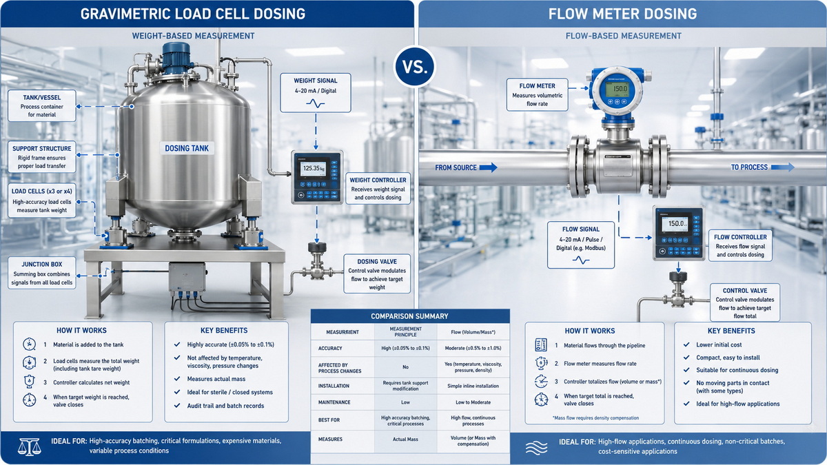 Side By Side Comparison Of Load Cell Dosing And Flow Meter Dosing Side By Side Comparison Of Load Cell Dosing And Flow Meter Dosing
