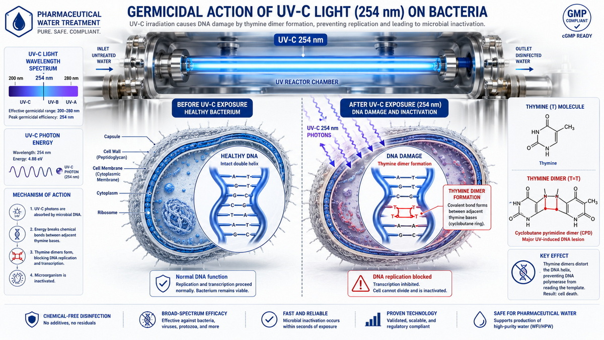UV C Band Sterilization Mechanism DNA Disruption