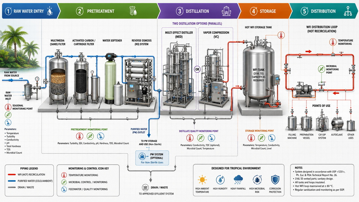 Pharmaceutical Water System Layout For Tropical Plant