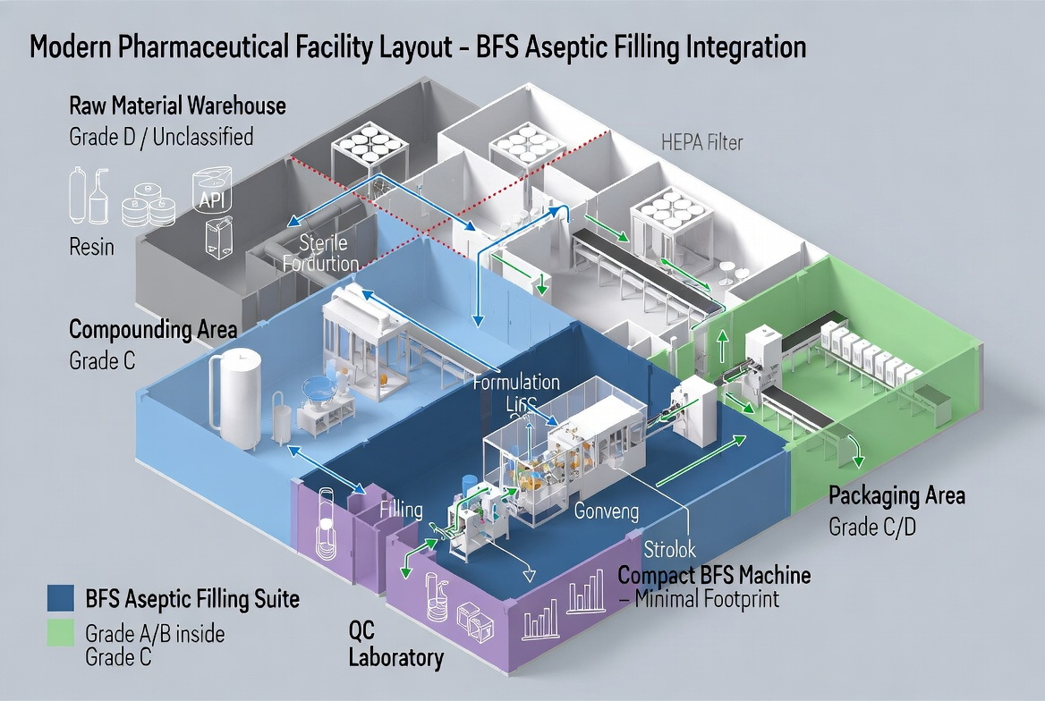 Pharma Facility Layout With BFS Line