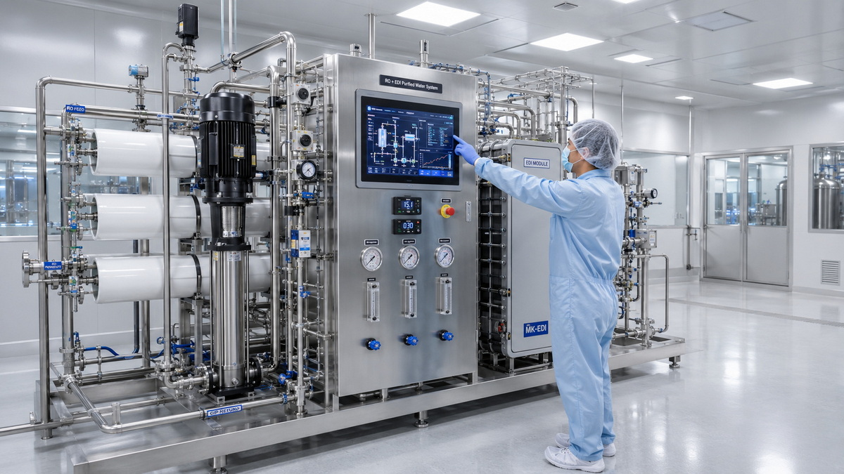 RO EDI Pharma Water Skid In GMP Cleanroom