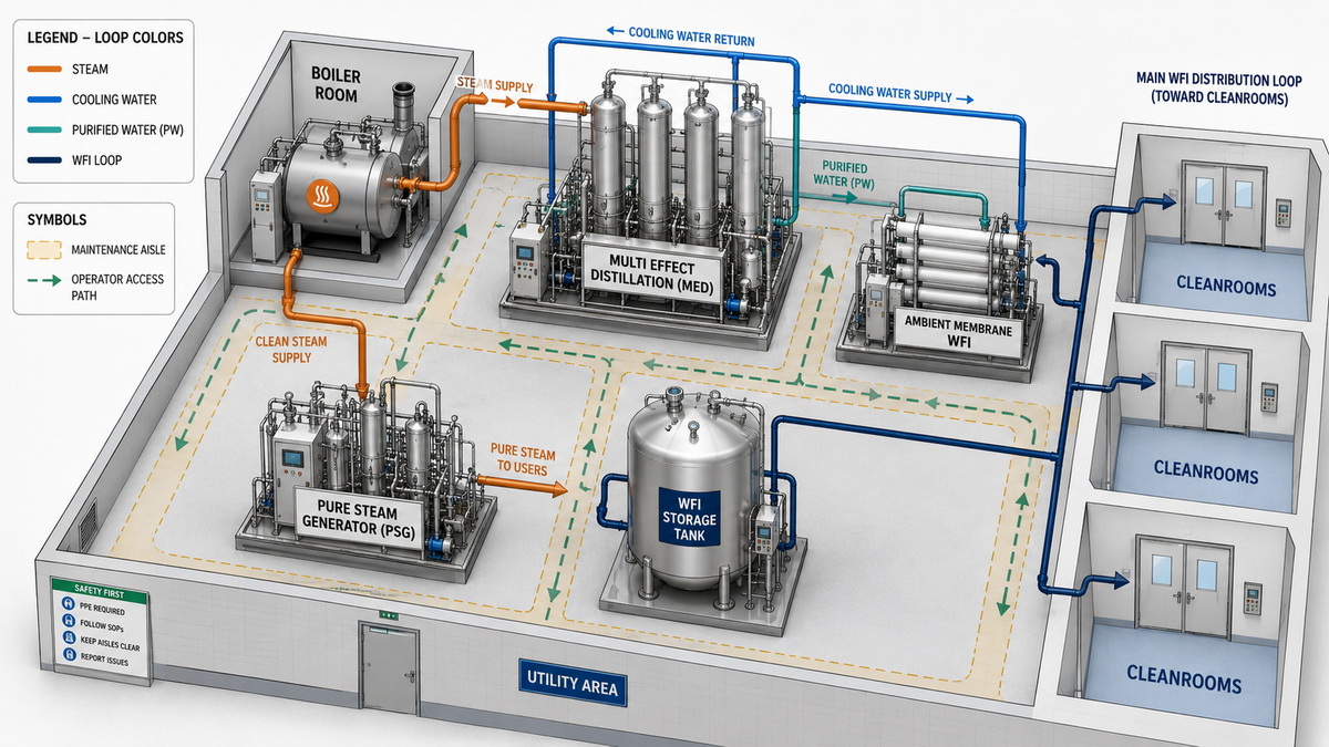 Pharmaceutical WFI Utility Room Layout