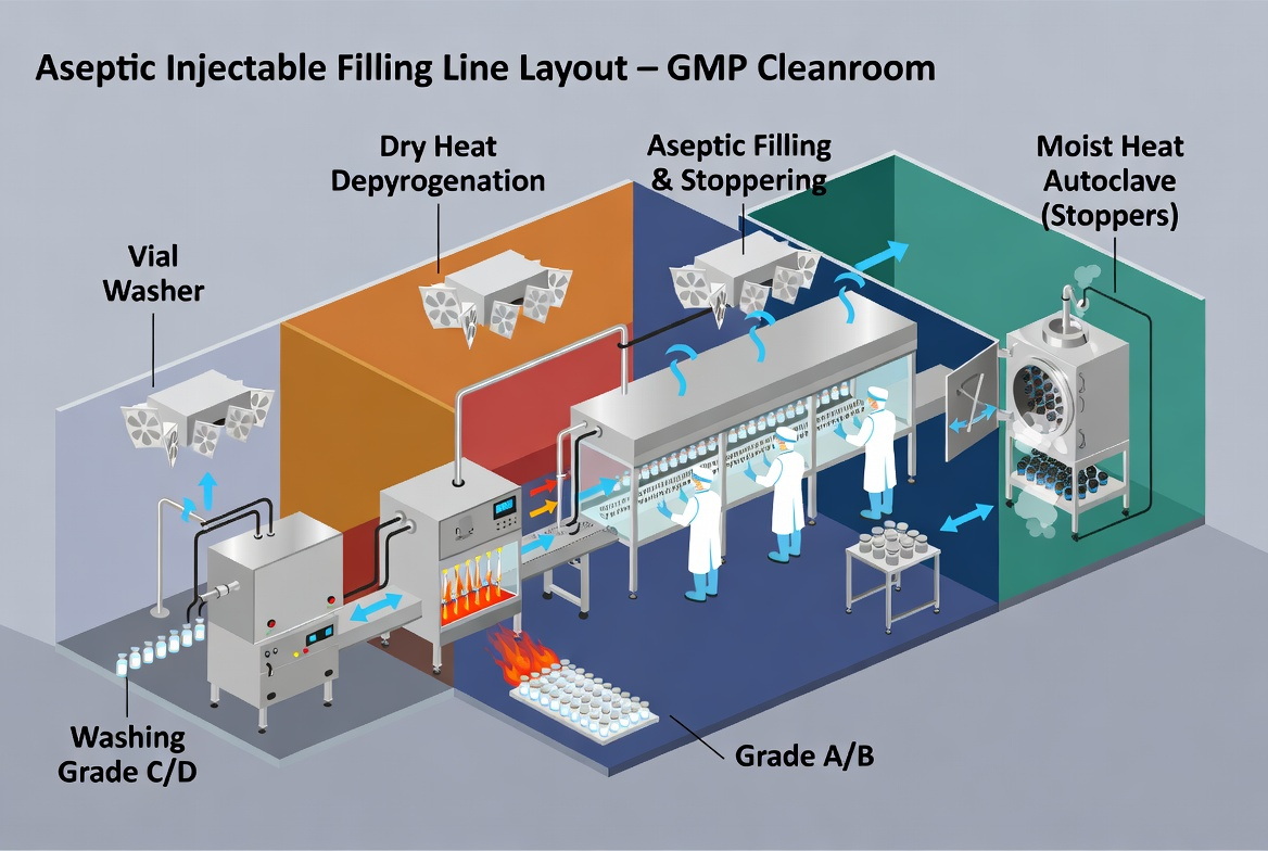 Aseptic Filling Line With Depyrogenation Cabinet